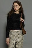 MAISON SPECIAL(メゾンスペシャル)｜Shirring Velor Back Zip T
