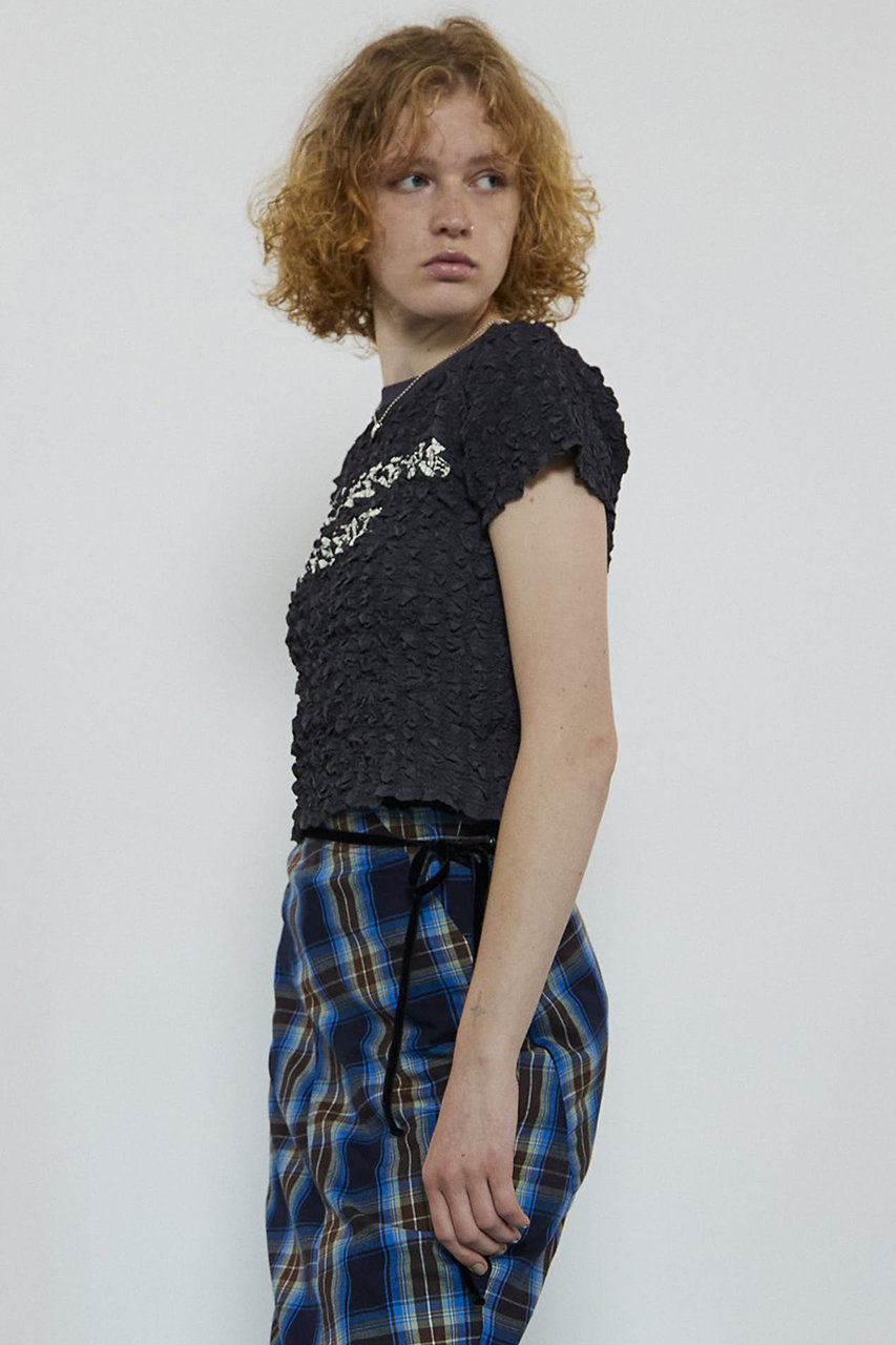 メゾンスペシャル　shirring T-shirt purple Shirring T-shirt
