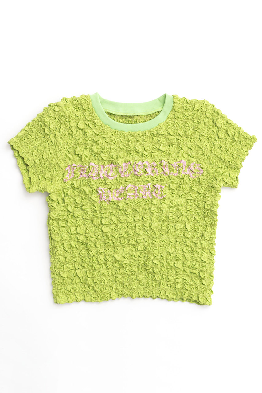 MAISON SPECIAL Shirring Printed T-shirt/シャーリングプリントTシャツ (LIME(ライム), FREE) メゾンスペシャル ELLE SHOP MAISON SPECIAL Shirring Printed T-shirt/シャーリングプリントTシャツ (LIME(ライム), FREE) メゾンスペシャル ELLE SHOP