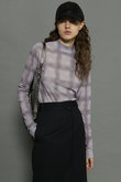 FOCUS Checkered Turtleneck Tops/FOCUSチェックタートルトップス