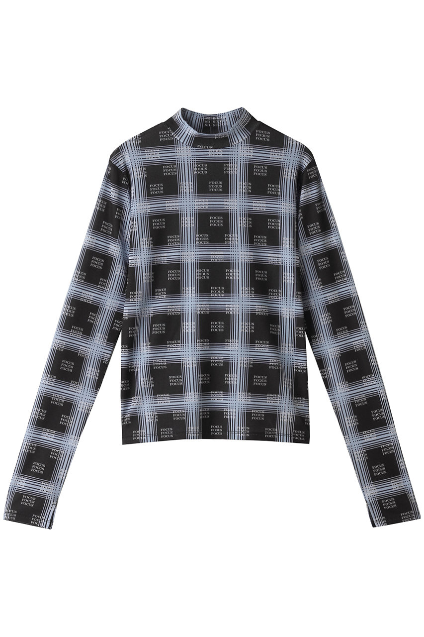 FOCUS Checkered Turtleneck Tops/FOCUSチェックタートルトップス