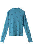 BLESSING Flocky Print Turtleneck Tops/BLESSINGフロッキータートルトップス