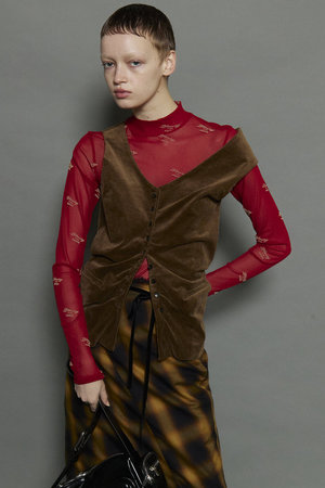 メゾンスペシャル/MAISON SPECIALのBLESSING Flocky Print Turtleneck Tops/BLESSINGフロッキータートルトップス