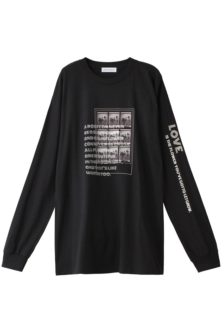 メゾンスペシャル/MAISON SPECIALのKITCHENFLOWER Long Sleeve T-shirt/KITCHENFLOWERロンTEE(BLK(ブラック)/21242415317)