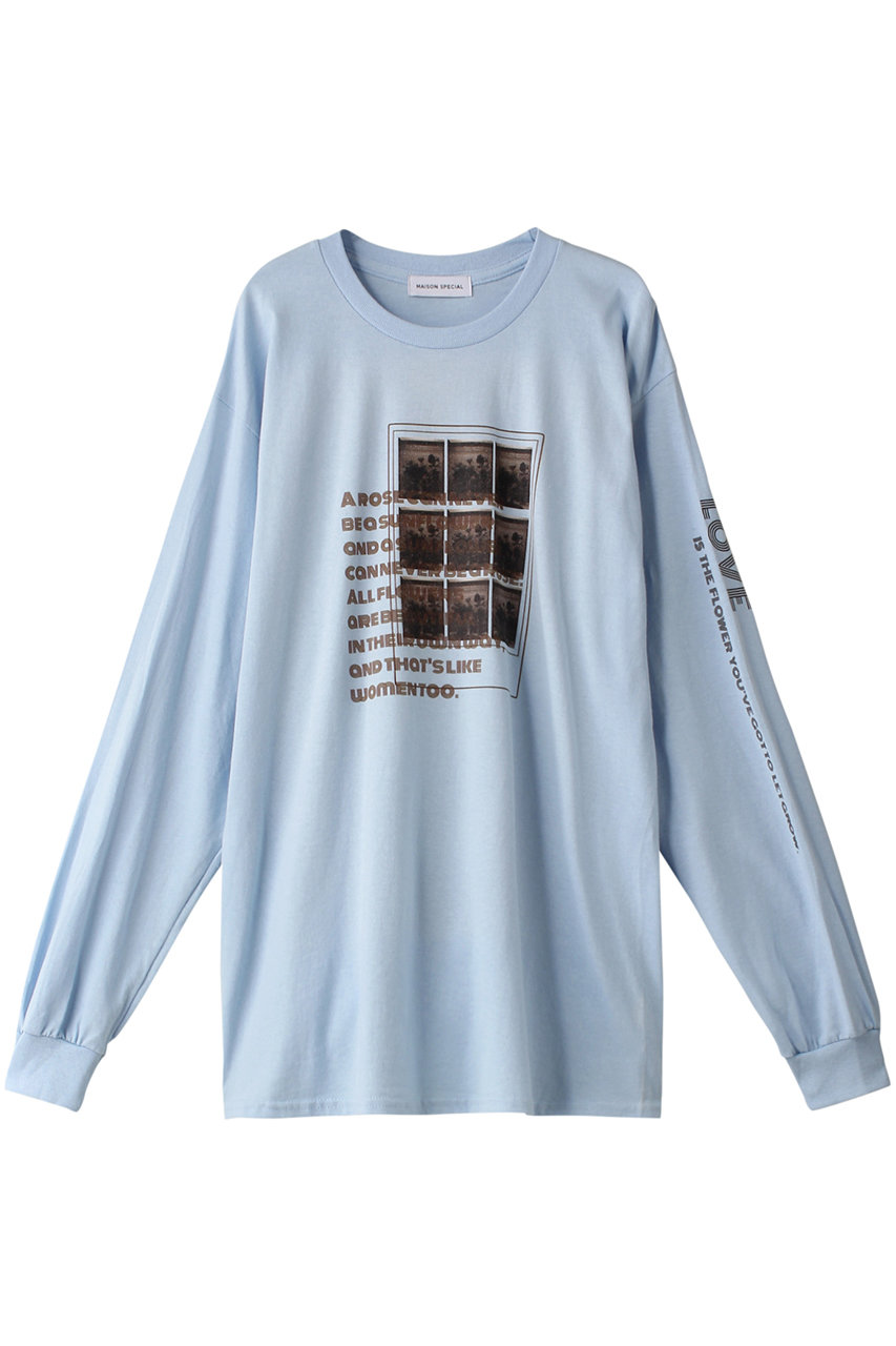 メゾンスペシャル/MAISON SPECIALのKITCHENFLOWER Long Sleeve T-shirt/KITCHENFLOWERロンTEE(BLU(ブルー)/21242415317)