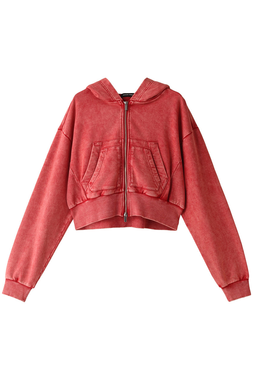 メゾンスペシャル/MAISON SPECIALのDouble Pocket Short Hoodie/ダブルポケットショートフーディ(RED(レッド)/21242415320)