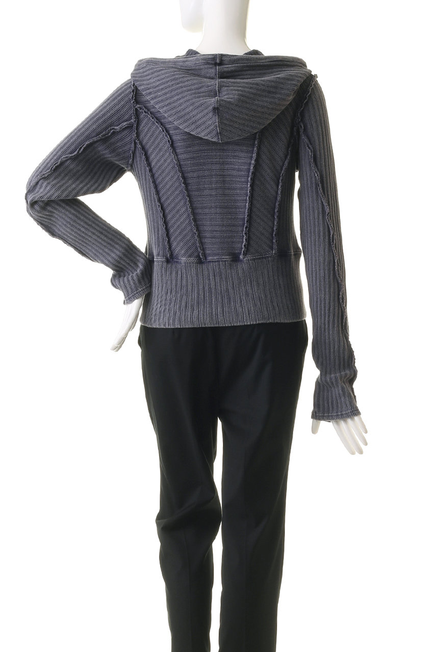 Maison special Ribbed Short Hoodie ネイビー MAISON SPECIAL（メゾンスペシャル）の「Ribbed Short Hoodie