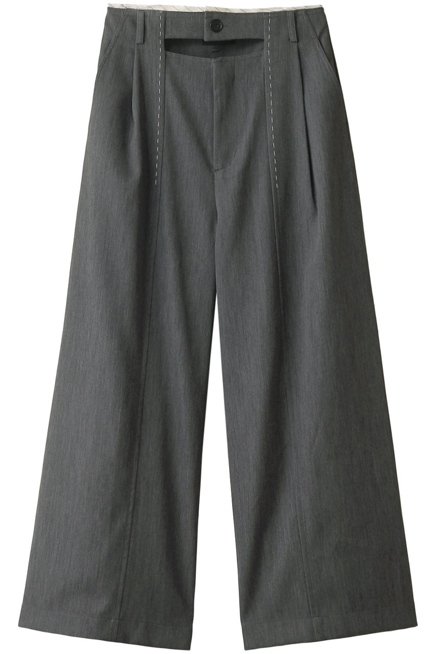 MAISON SPECIAL Front Cut Stitch Wide Pants/フロントカットステッチワイドパンツ (GRY(グレー), 36) メゾンスペシャル ELLE SHOP