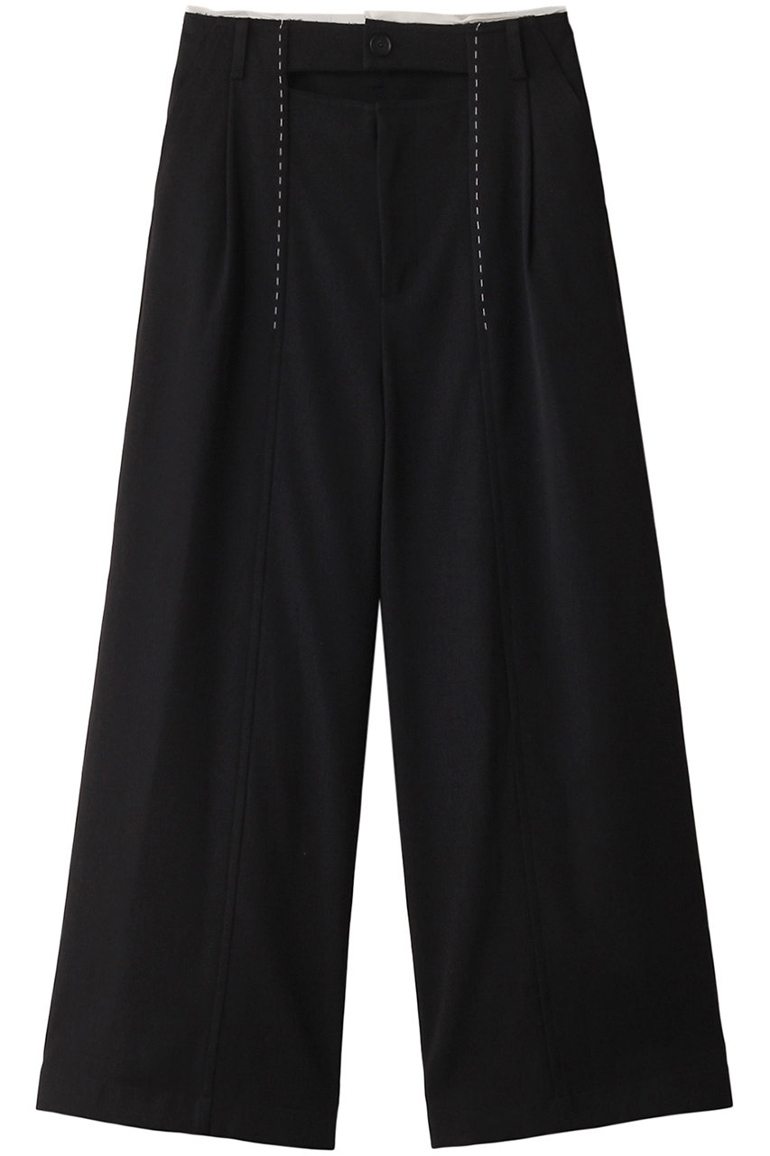 メゾンスペシャル/MAISON SPECIALのFront Cut Stitch Wide Pants/フロントカットステッチワイドパンツ(BLK(ブラック)/21242465203)