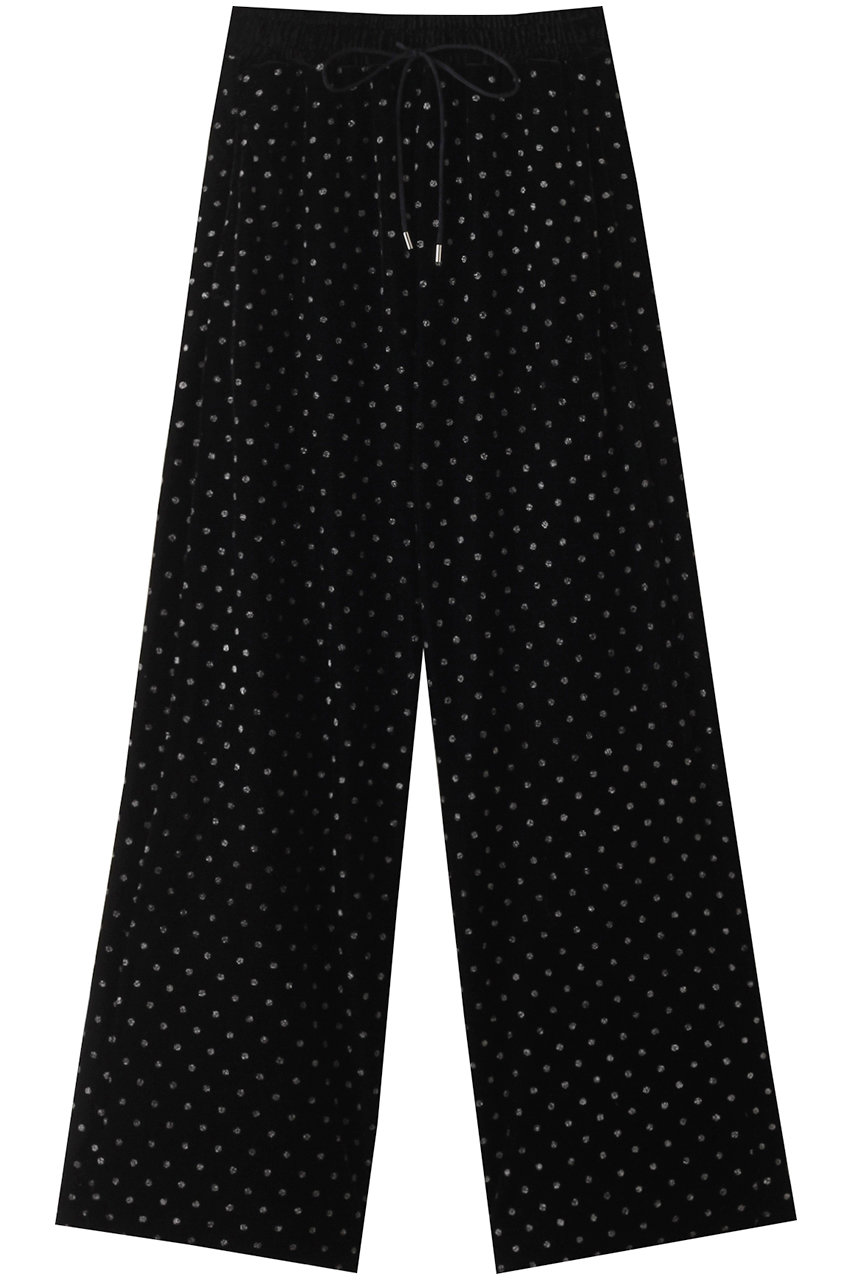 メゾンスペシャル/MAISON SPECIALのGlitter Dots Velor Pants/キラキラドットベロアパンツ(BLK(ブラック)/21242465303)