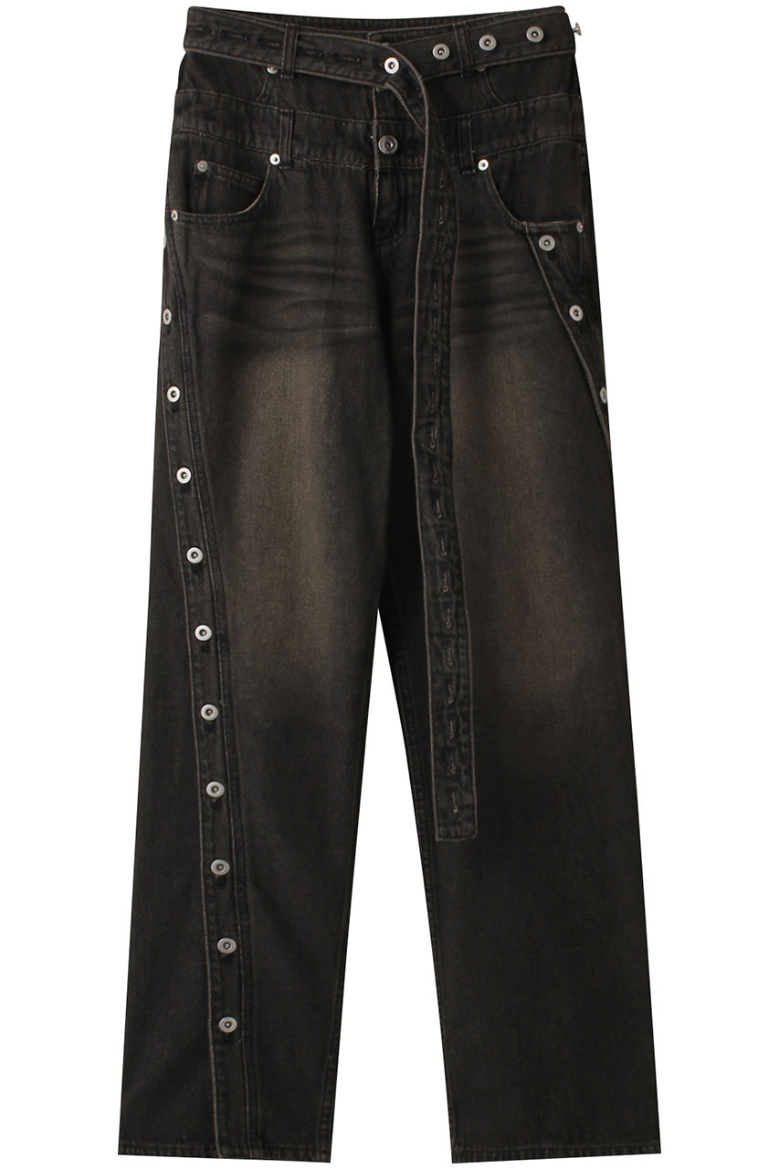 MAISON SPECIAL Double Waist Twisted Denim/ダブルウエストツイストデニム (BLK(ブラック), 36) メゾンスペシャル ELLE SHOP