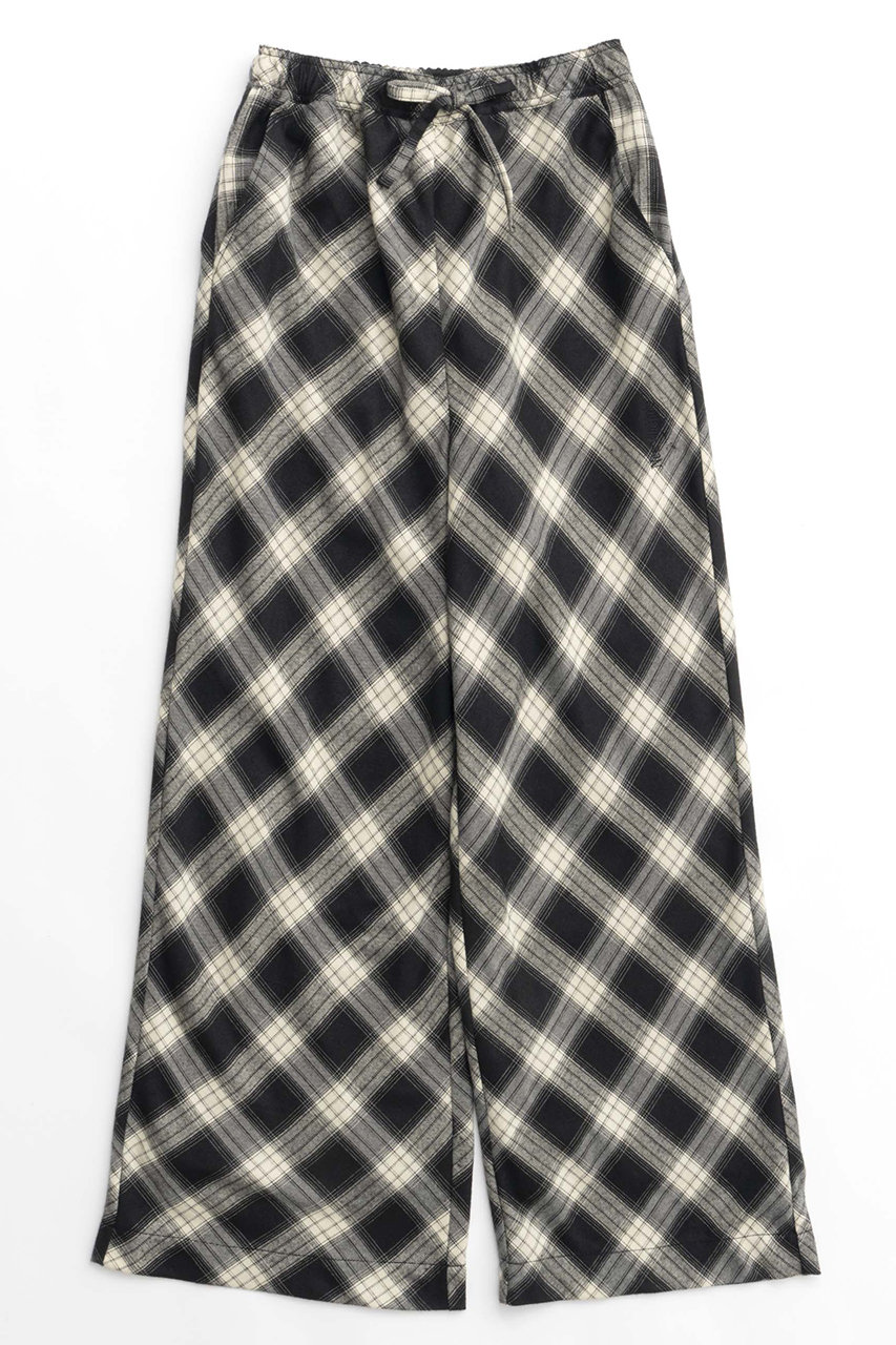 メゾンスペシャル/MAISON SPECIALのRandom Checkered Easy Wide Pants/ランダムチェックイージーワイドパンツ(BLK(ブラック)/21242465701)