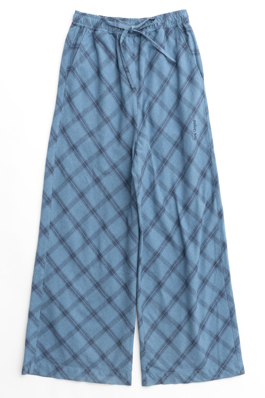 メゾンスペシャル/MAISON SPECIALのRandom Checkered Easy Wide Pants/ランダムチェックイージーワイドパンツ(BLU(ブルー)/21242465701)