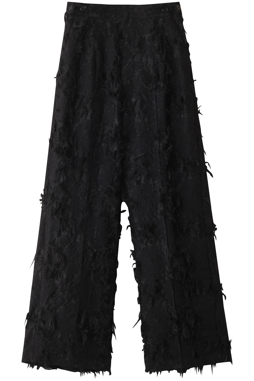 MAISON SPECIAL Cut Fringe Jacquard Pants/カットフリンジジャガードパンツ (BLK(ブラック), 38) メゾンスペシャル ELLE SHOP