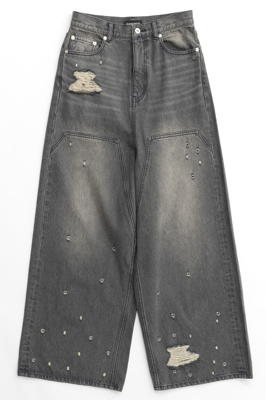 メゾンスペシャル/MAISON SPECIALのBaggy Denim Pants/デニムバギーパンツ(BLK(ブラック)/21242465810)