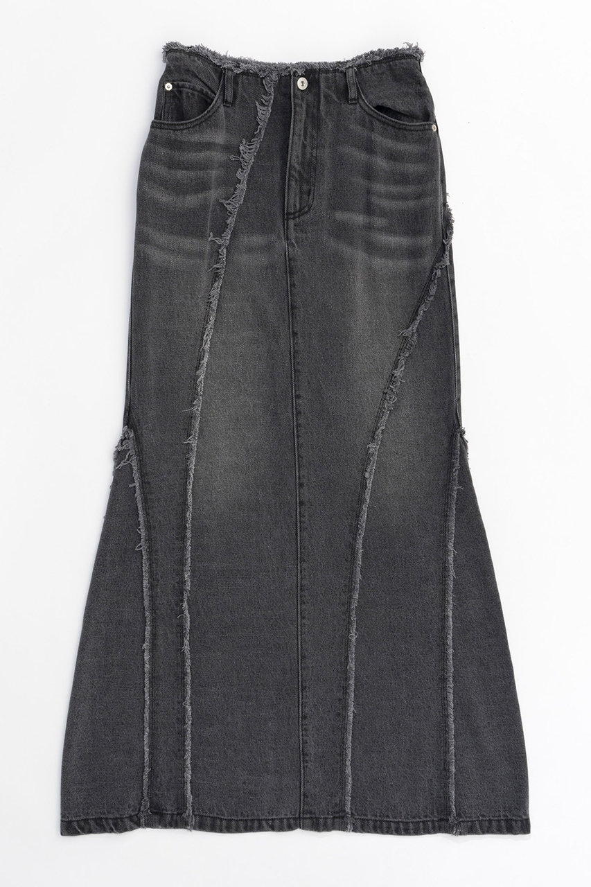 メゾンスペシャル/MAISON SPECIALのCellulose Denim Maxi Skirt/セルロースデニムマキシスカート(BLK(ブラック)/21242515201)