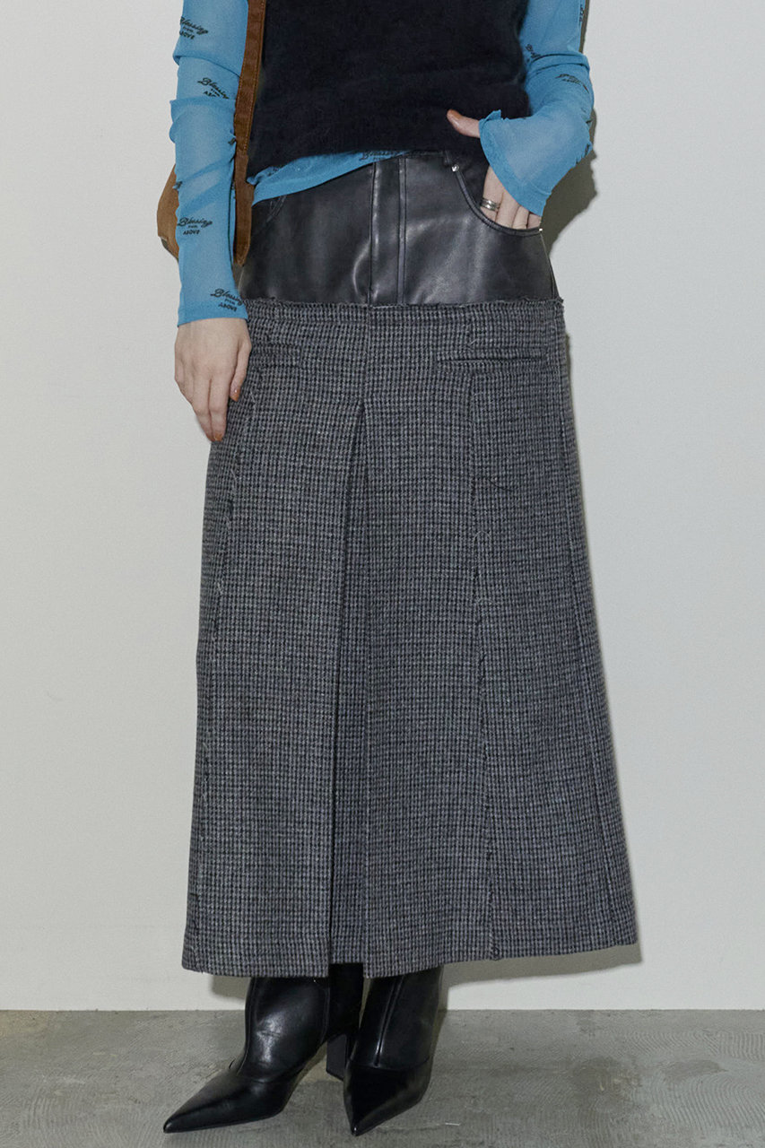 MAISON SPECIAL(メゾンスペシャル)｜Tweed Layered Box Pleated Skirt/ツイードレイヤードボックスプリーツスカート/GRY(グレー)  の通販｜ELLESHOP・(エル・ショップ)