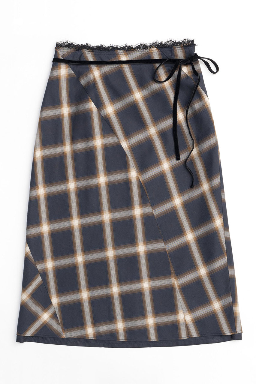 メゾンスペシャル/MAISON SPECIALのCheckered Bias Seam Midi Skirt/チェックバイアスシームミモレスカート(NVY(ネイビー)/21242515203)