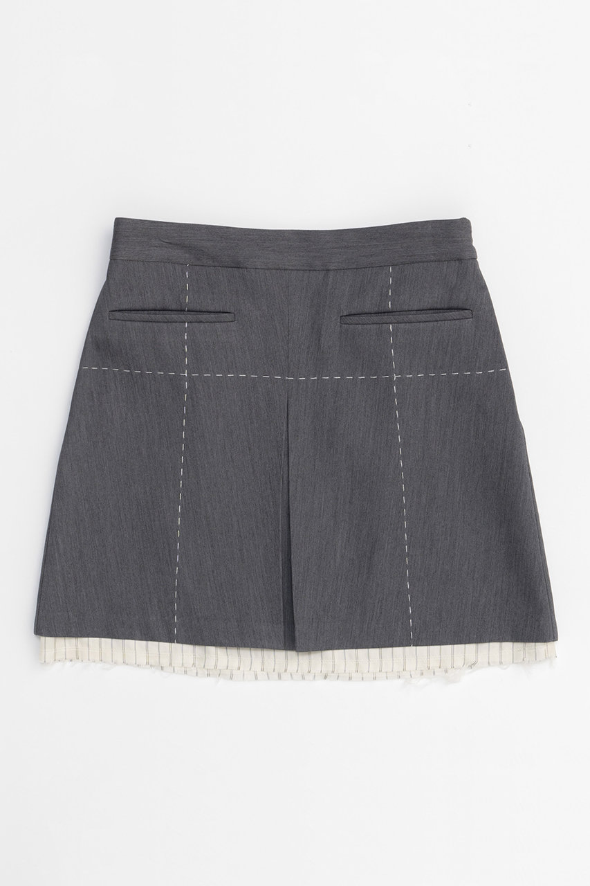 メゾンスペシャル/MAISON SPECIALの【予約販売】Low Waist Stitch Mini Skirt/ローウエストステッチミニスカート(GRY(グレー)/21242515302)