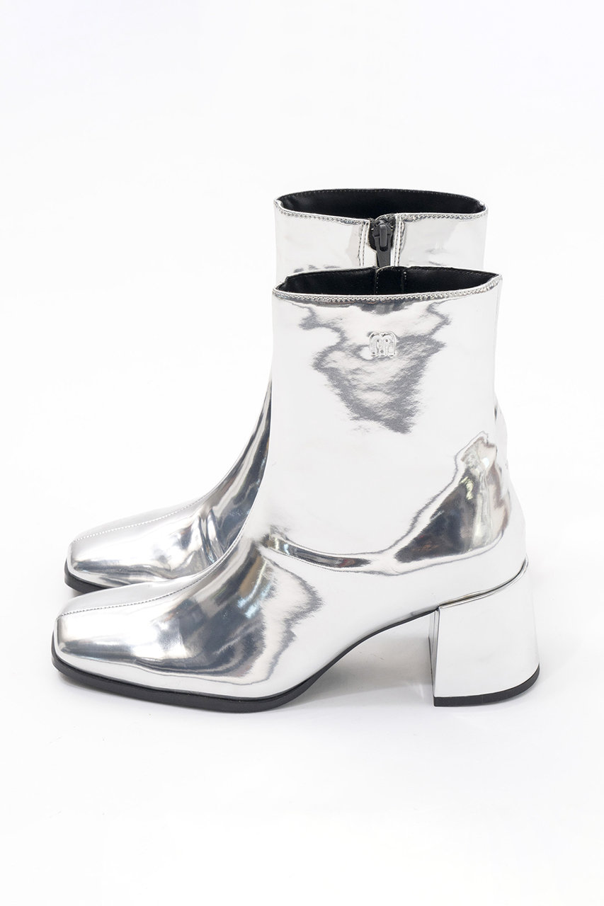 MAISON SPECIAL ロゴスクエアショートブーツ　シルバー MAISON SPECIAL(メゾンスペシャル)｜Logo Square Short Boots