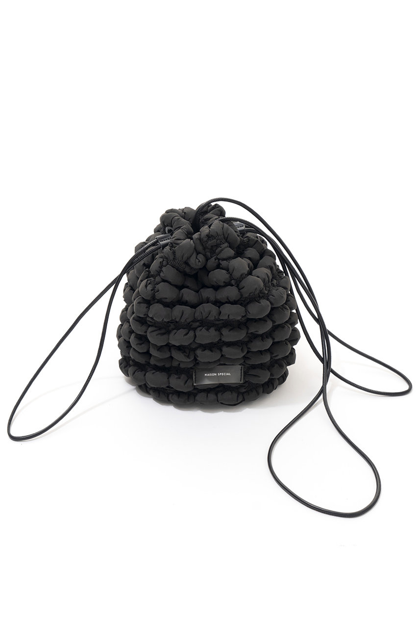 メゾンスペシャル/MAISON SPECIALのPopcorn Drawstring Bag/ポップコーンドローストリングバッグ(BLK(ブラック)/21242615505)