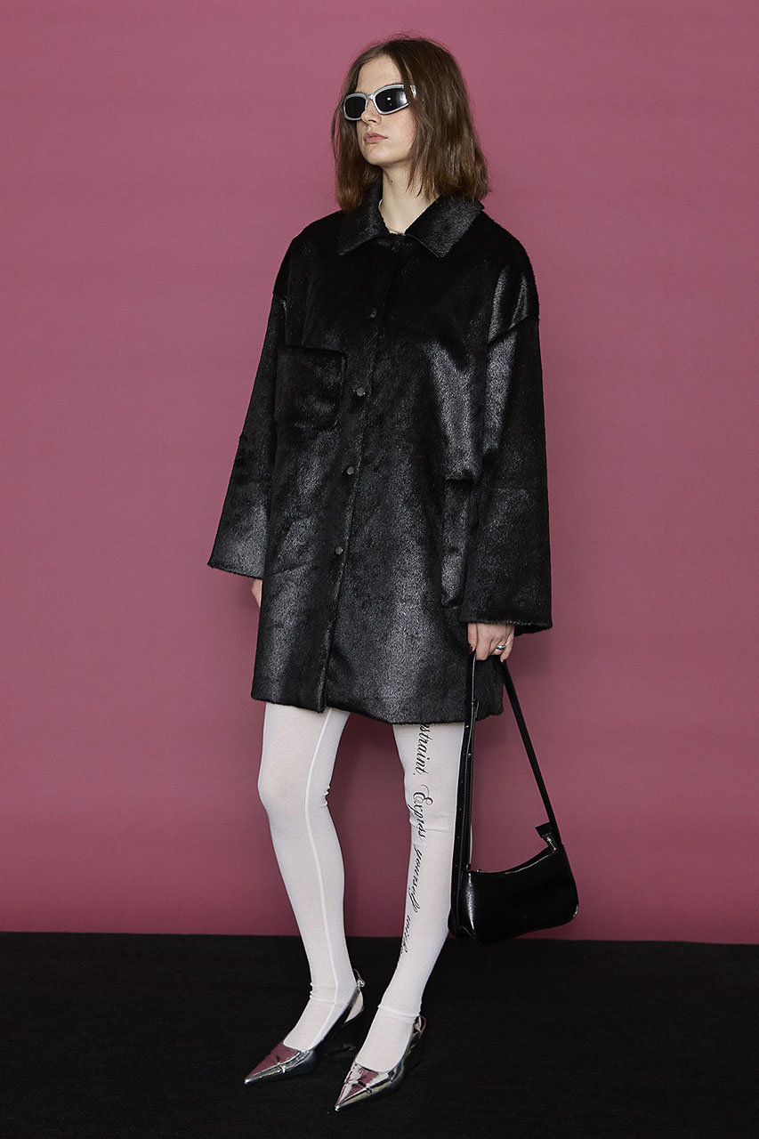 MAISON SPECIAL(メゾンスペシャル)｜Faux Fur Bal Collar Coat/フェイクファーステンカラーコート/BLK(ブラック)  の通販｜ELLESHOP・(エル・ショップ)