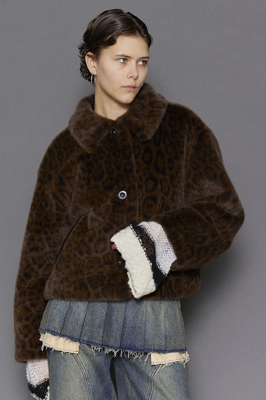 MAISON SPECIAL(メゾンスペシャル)｜Faux Fur Leopard Coat/フェイクファーレオパードコート/BRN(ブラウン)  の通販｜ELLESHOP・(エル・ショップ)