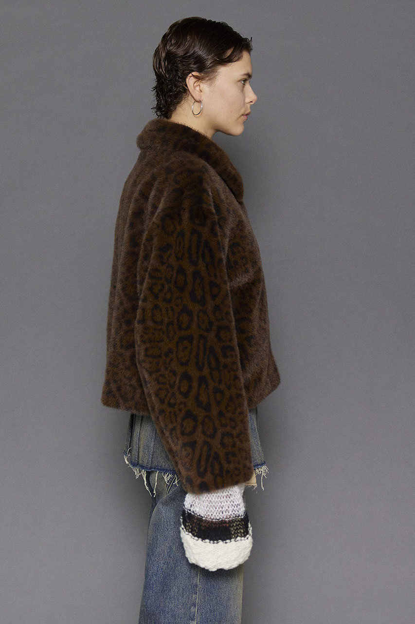 MAISON SPECIAL(メゾンスペシャル)｜Faux Fur Leopard Coat/フェイクファーレオパードコート/BRN(ブラウン)  の通販｜ELLESHOP・(エル・ショップ)