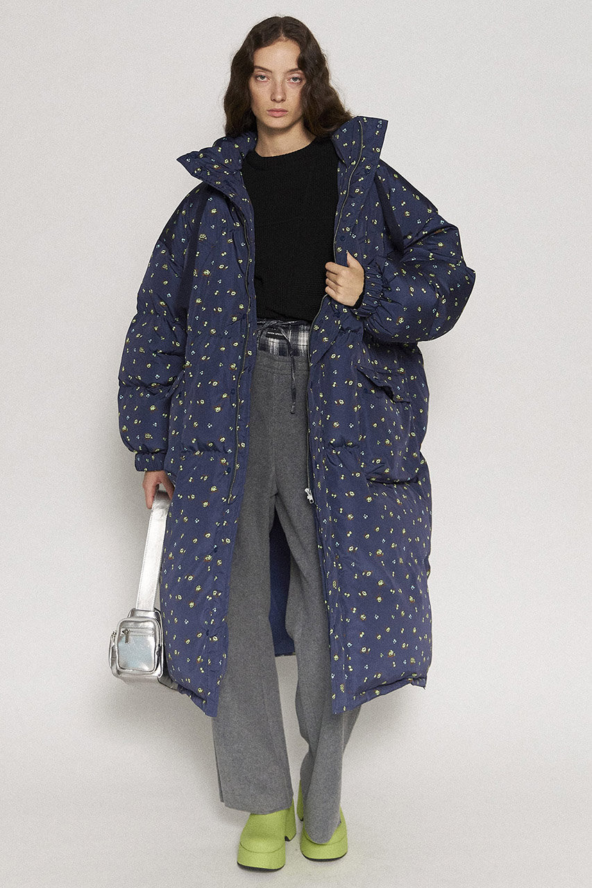 MAISON SPECIAL(メゾンスペシャル)｜Floral Pattern Long Length Down Coat/フラワーロングダウンコート /NVY(ネイビー) の通販｜ELLESHOP・(エル・ショップ)