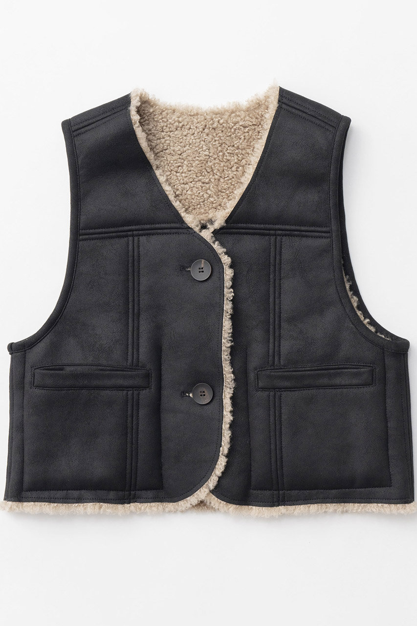 メゾンスペシャル/MAISON SPECIALの2way Boa Vest/2WAYボアベスト(BLK(ブラック)/21242215803)