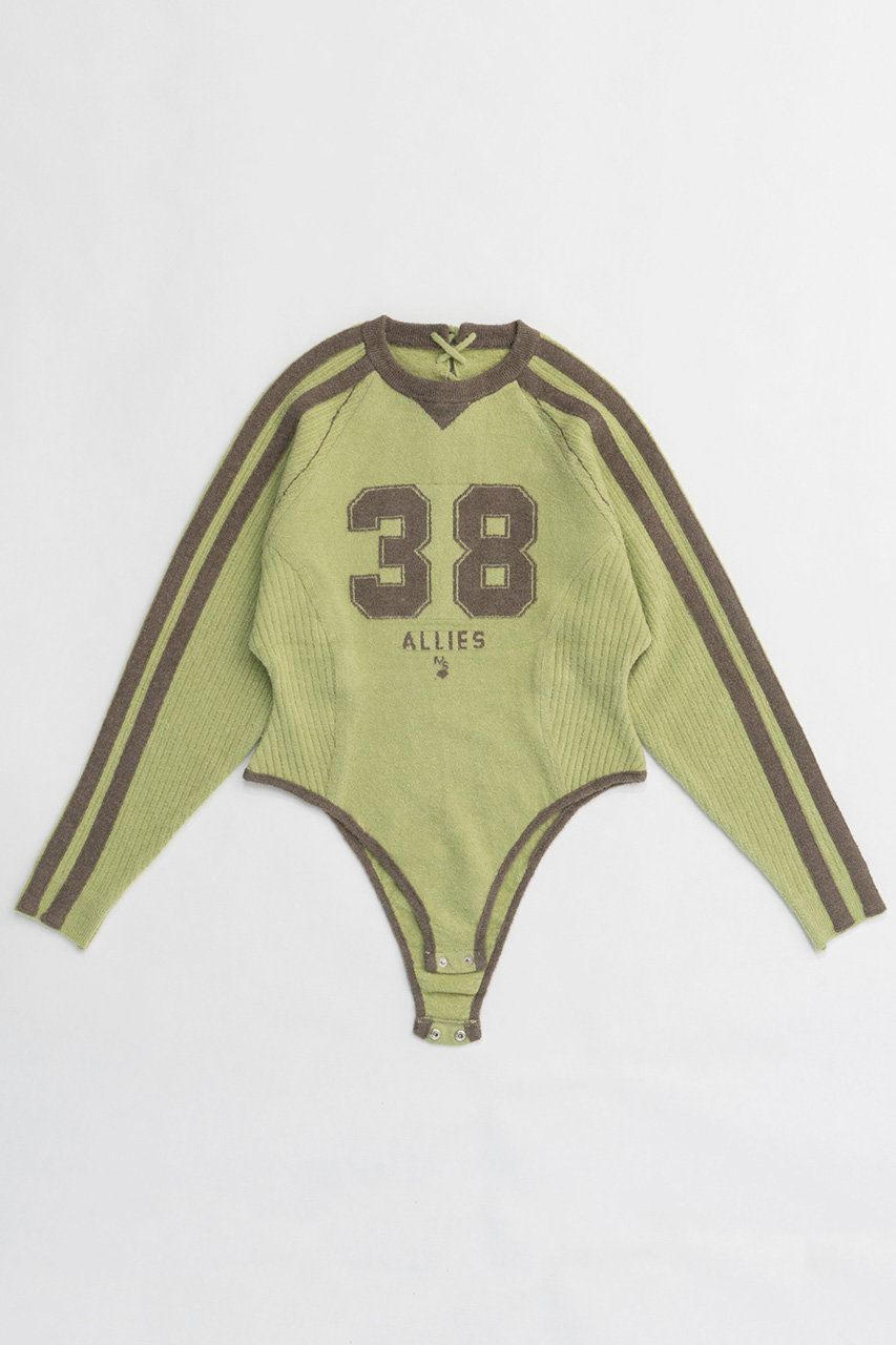 メゾンスペシャル/MAISON SPECIALの【予約販売】Numbering Knit Body Suit/ナンバリングニットボディスーツ(LIME(ライム)/21242365214)