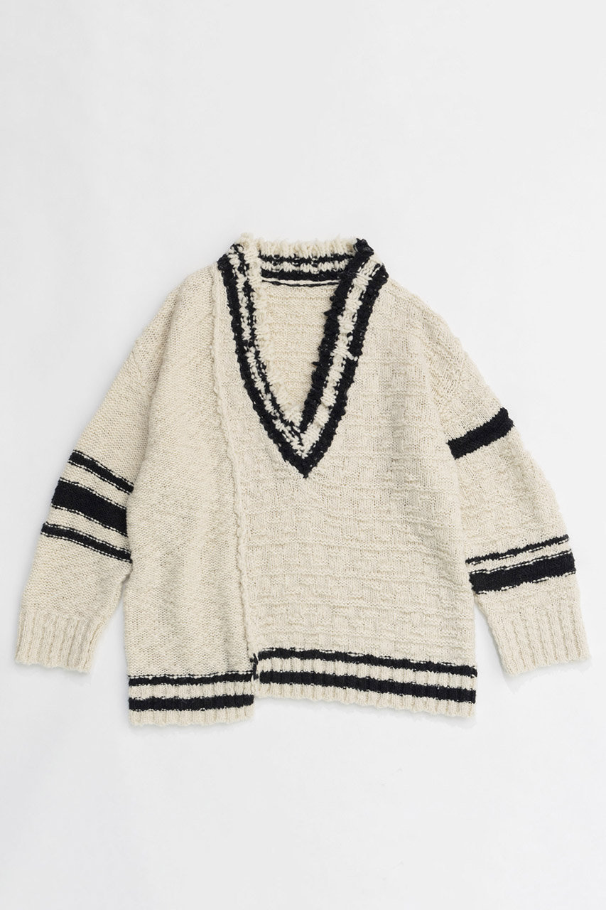 メゾンスペシャル/MAISON SPECIALのTilden Oversize Knit Tops/チルデンオーバーニット(O.WHT(オフホワイト)/21242365215)