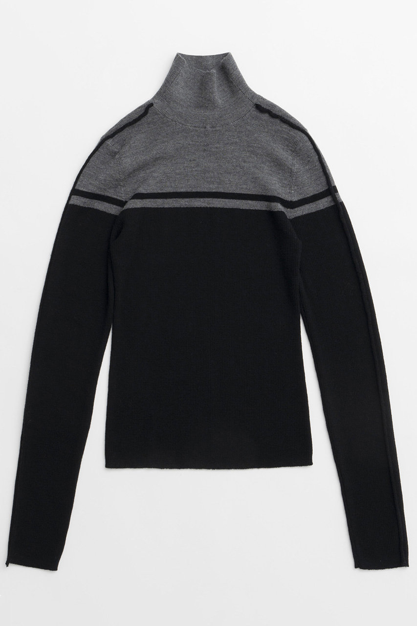 メゾンスペシャル/MAISON SPECIALの【予約販売】Washable Wool Retro Sports Turtleneck Knit Tops/ウォッシャブルウールレトロスポーツタートル(BLK(ブラック)/21242365216)