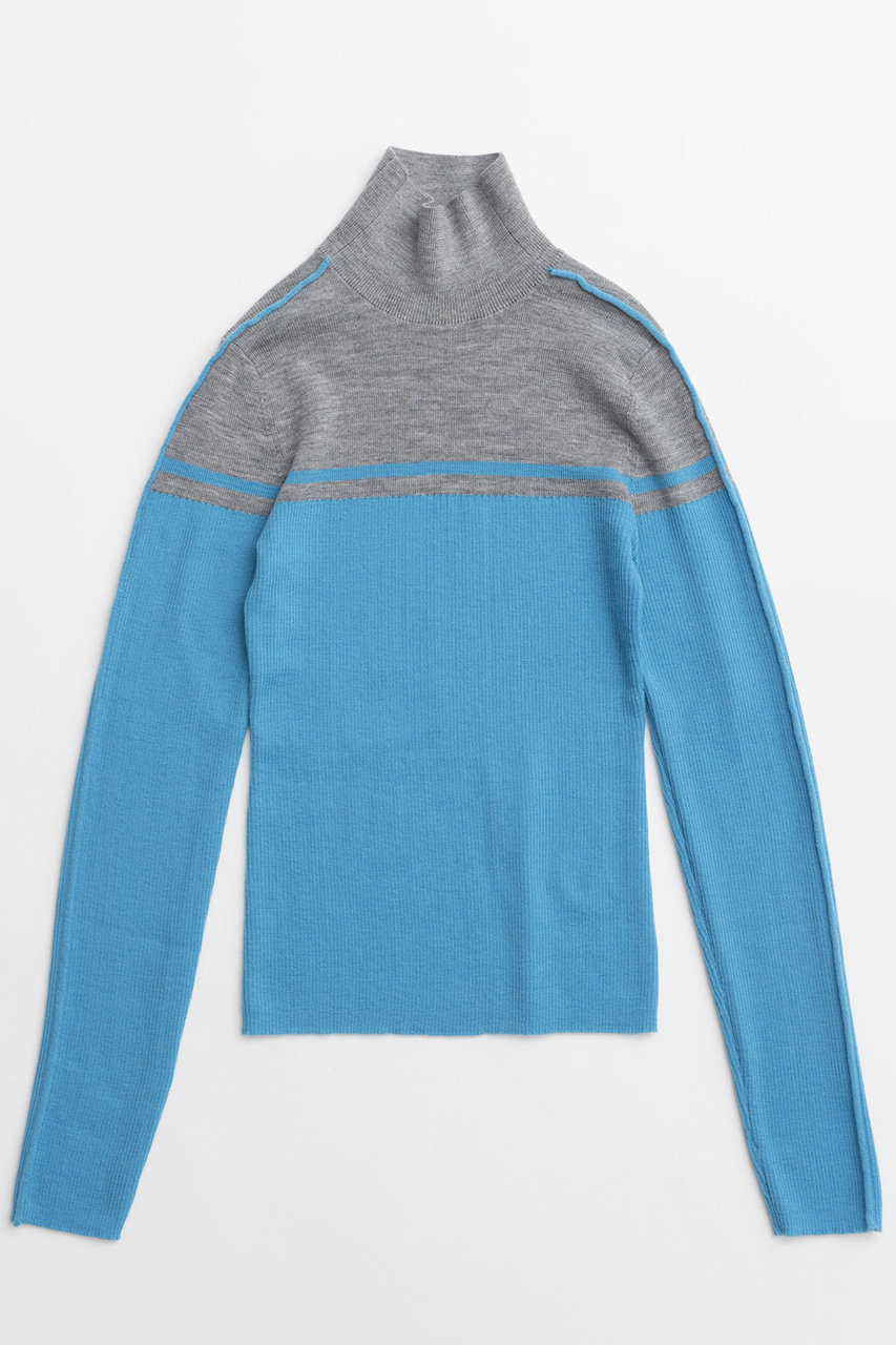 メゾンスペシャル/MAISON SPECIALの【予約販売】Washable Wool Retro Sports Turtleneck Knit Tops/ウォッシャブルウールレトロスポーツタートル(BLU(ブルー)/21242365216)