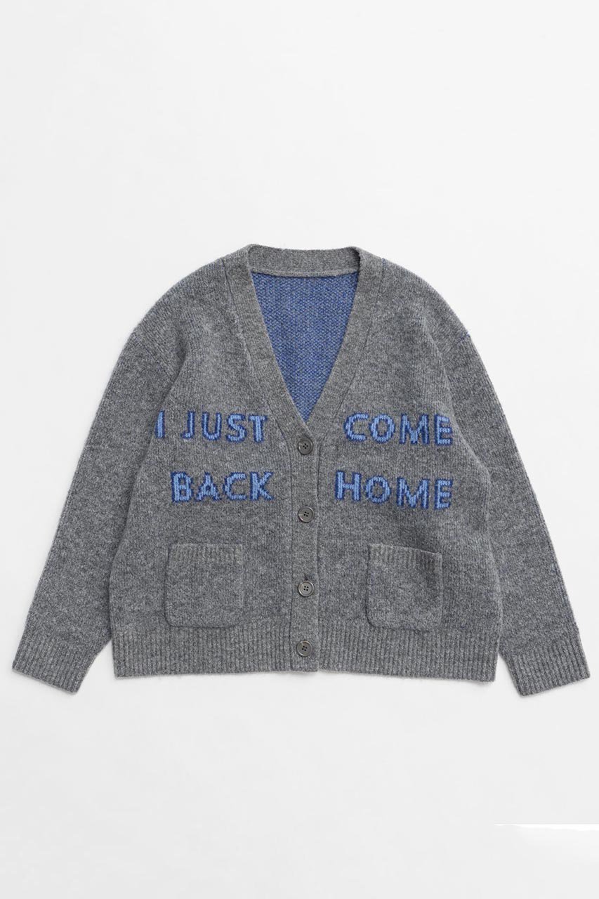 メゾンスペシャル/MAISON SPECIALのLogo Jacquard Knit Cardigan/ロゴジャガードニットカーデ(GRY(グレー)/21242365217)