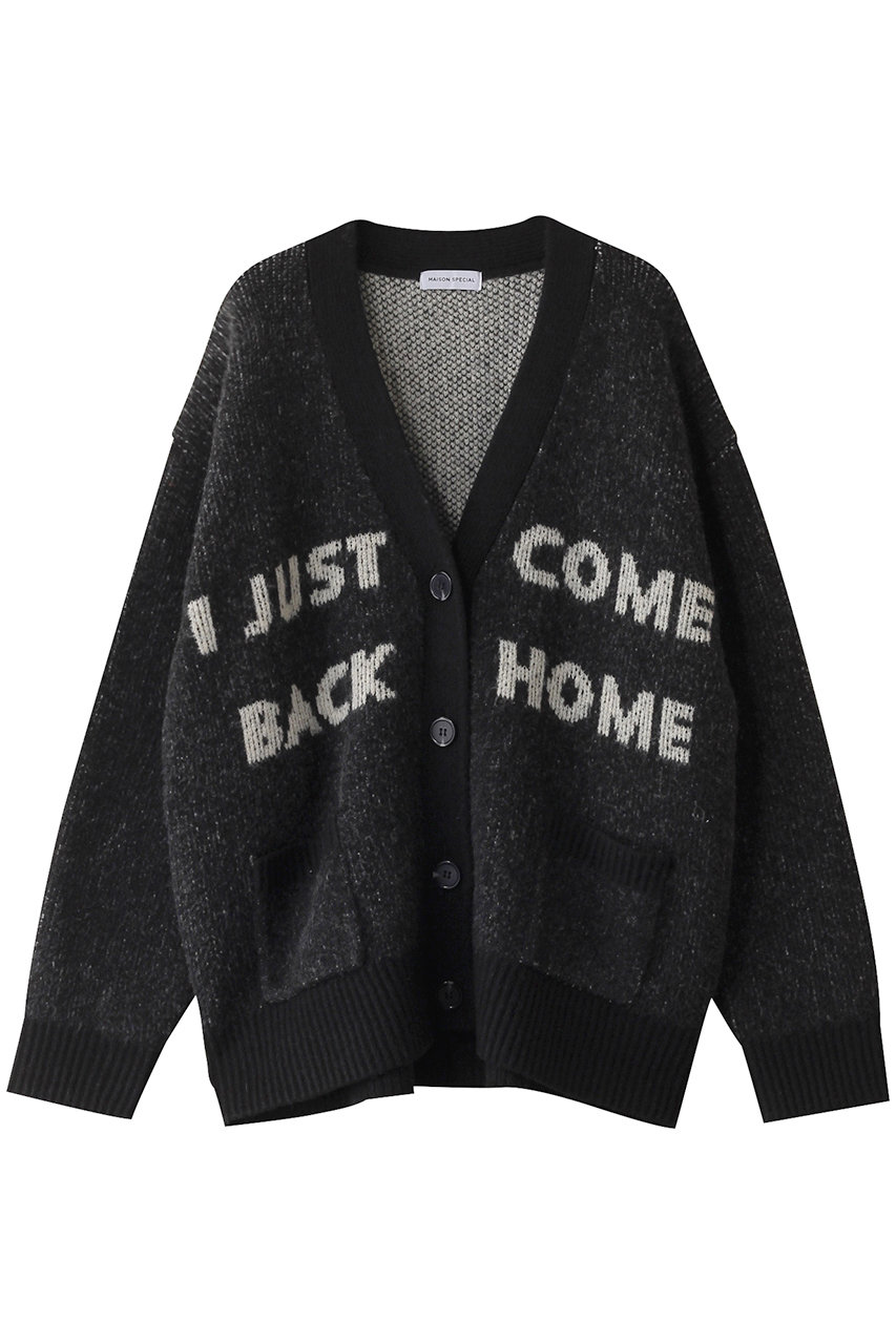 メゾンスペシャル/MAISON SPECIALのLogo Jacquard Knit Cardigan/ロゴジャガードニットカーデ(BLK(ブラック)/21242365217)