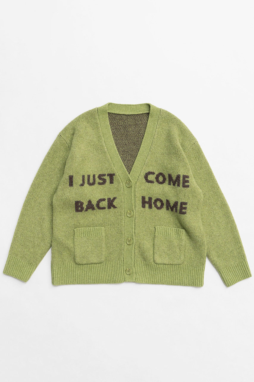 MAISON SPECIAL Logo Jacquard Knit Cardigan/ロゴジャガードニットカーデ (GRN(グリーン), FREE) メゾンスペシャル ELLE SHOP