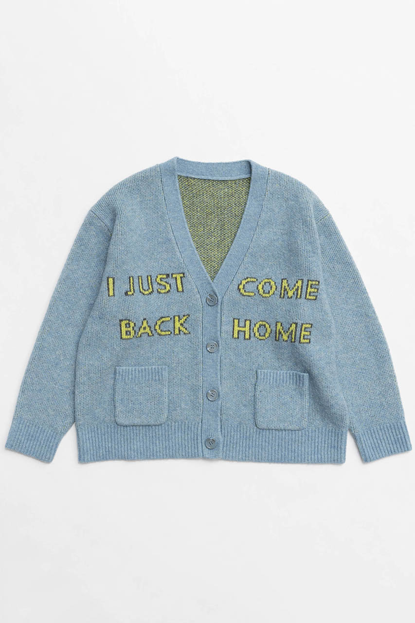 メゾンスペシャル/MAISON SPECIALのLogo Jacquard Knit Cardigan/ロゴジャガードニットカーデ(BLU(ブルー)/21242365217)