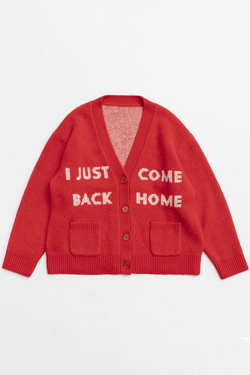 メゾンスペシャル/MAISON SPECIALのLogo Jacquard Knit Cardigan/ロゴジャガードニットカーデ(RED(レッド)/21242365217)