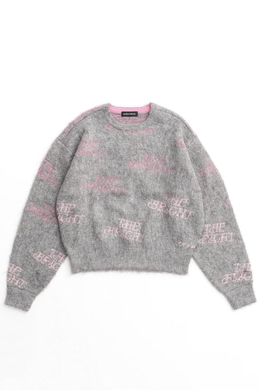 メゾンスペシャル/MAISON SPECIALのBRIGHT Logo Knit Tops/ブライトロゴニット(GRY(グレー)/21242365301)