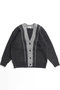 【予約販売】Double Color Layered Knit Cardigan/ダブルカラーレイヤードニットカーディガン メゾンスペシャル/MAISON SPECIAL C.GRY(チャコールグレー)