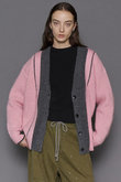 Double Color Layered Knit Cardigan/ダブルカラーレイヤードニットカーディガン