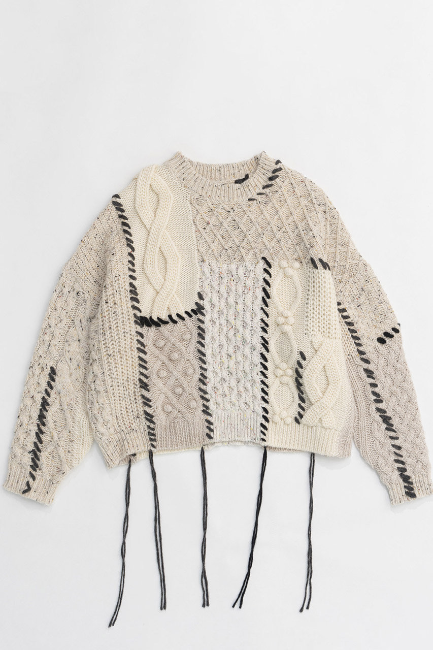 メゾンスペシャル/MAISON SPECIALのCable Knitting Stitch Knit Tops/ケーブルステッチニット(IVR(アイボリー)/21242365312)