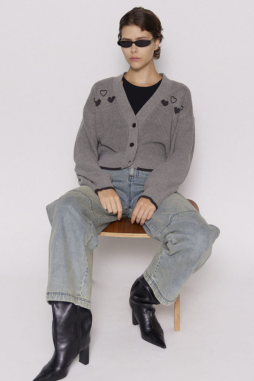 MAISON SPECIAL(メゾンスペシャル)｜Heart Jacquard Short Length Knit