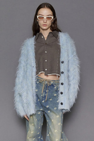 メゾンスペシャル/MAISON SPECIALのFluffy Shaggy Knit Cardigan/フラッフィーシャギーカーディガン(110300/110303)