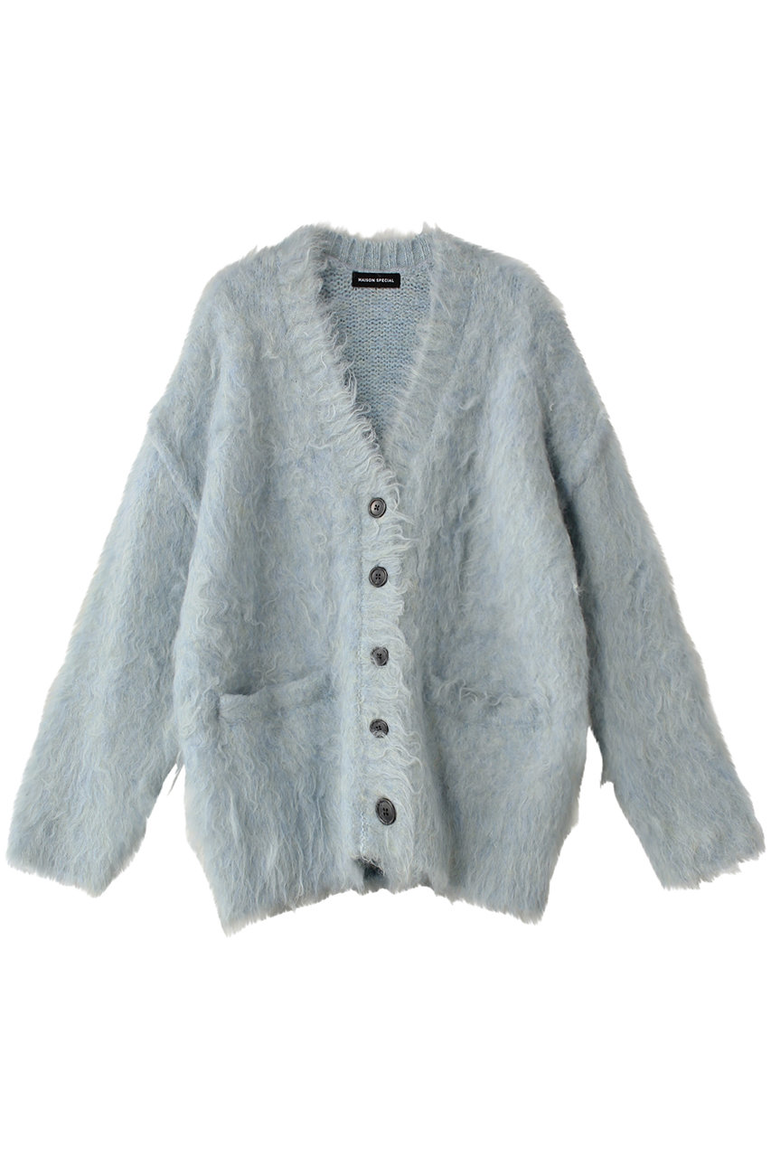 メゾンスペシャル/MAISON SPECIALのFluffy Shaggy Knit Cardigan/フラッフィーシャギーカーディガン(BLU(ブルー)/21242365701)