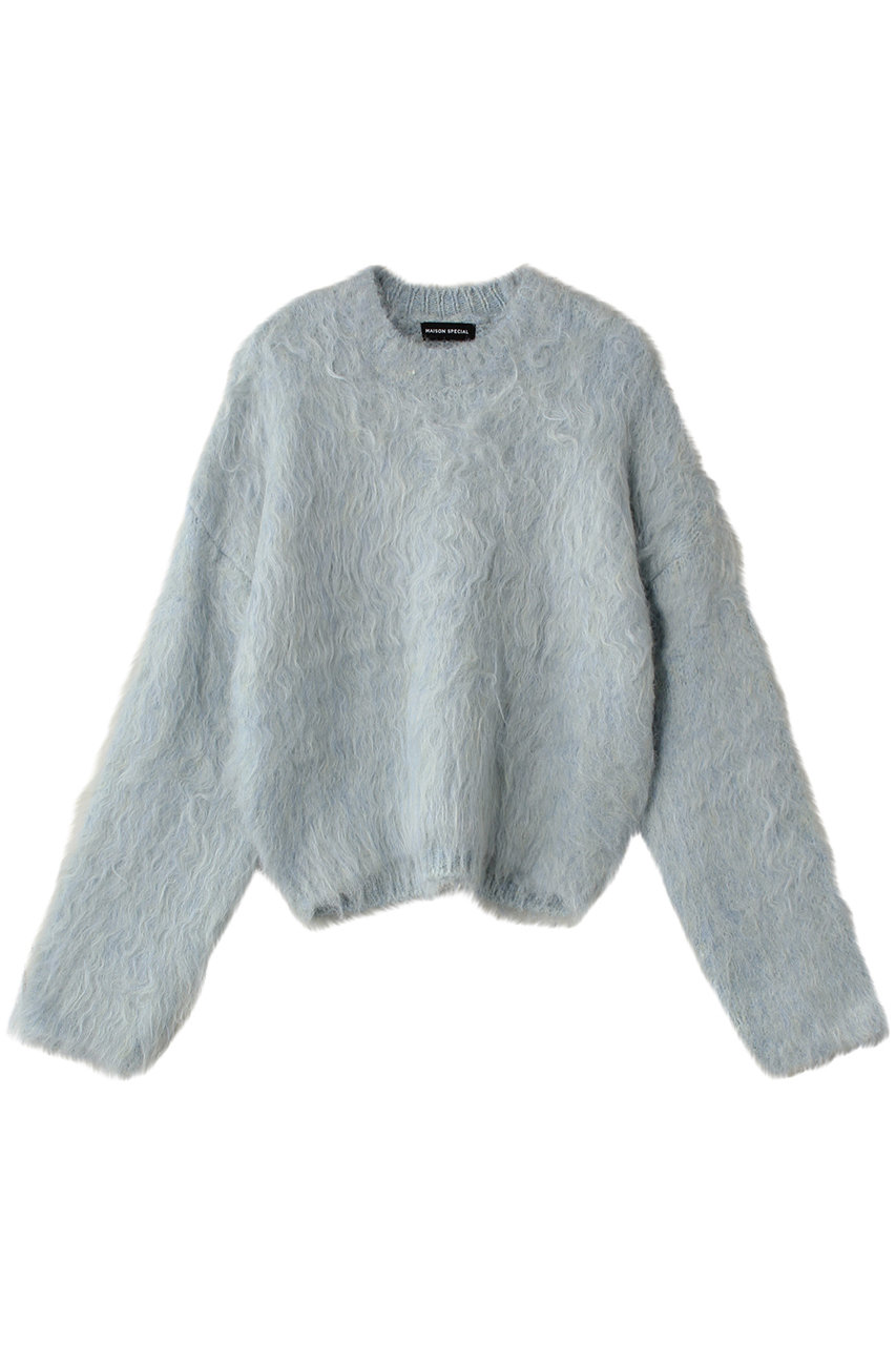 メゾンスペシャル/MAISON SPECIALのFluffy Shaggy Knit Pullover/フラッフィーシャギープルオーバー(BLU(ブルー)/21242365702)