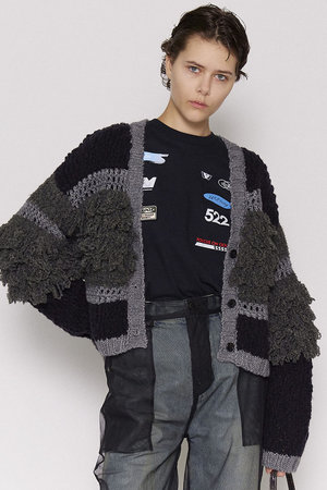 メゾンスペシャル/MAISON SPECIALのMulti Fringe Cardigan/マルチフリンジカーディガン(110300/110303)