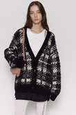 MAISON SPECIAL◆カーディガン(厚手)/FREE/ポリエステル/BLK/無地/21232365105 MAISON SPECIAL(メゾンスペシャル)｜Plaid Jacquard Knit