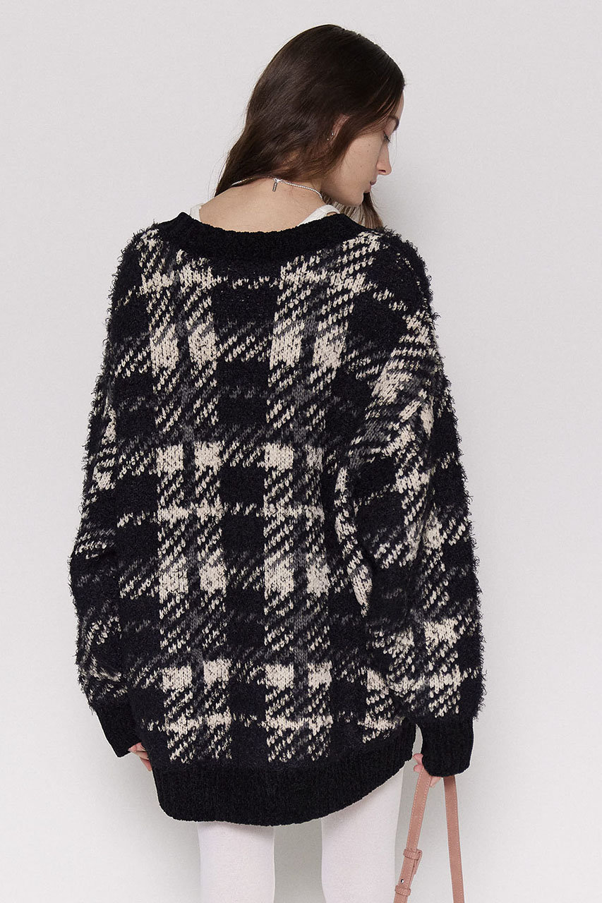 MAISON SPECIAL(メゾンスペシャル)｜Plaid Jacquard Knit Cardigan/ジャガードチェックカーディガン/BLK(ブラック)  の通販｜ELLESHOP・(エル・ショップ)